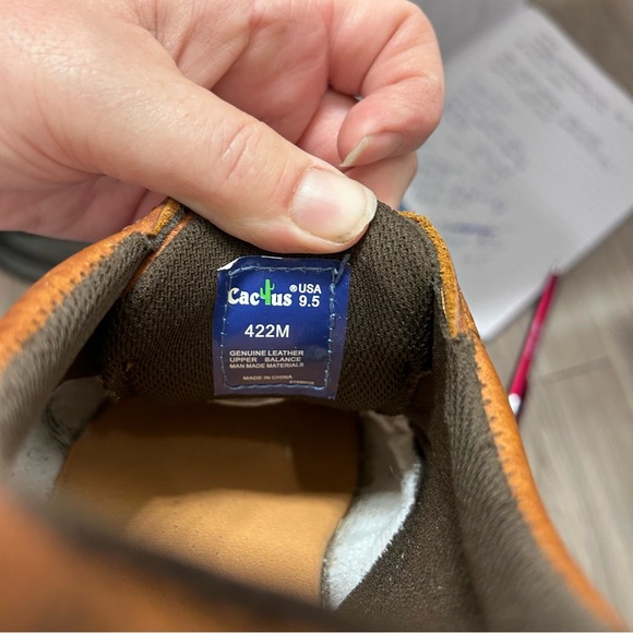 Cactus Light Brown Work Boots Size 9.5 Moc Toes 422M Soft Toe - Picture 10 of 10